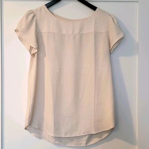 Loft cream petal sleeve blouse size S